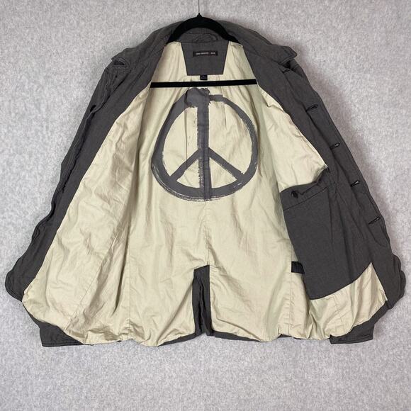 John Varvatos Mens XL Grey Cotton Linen Metal Blend Utility Jacket - Picture 4 of 8